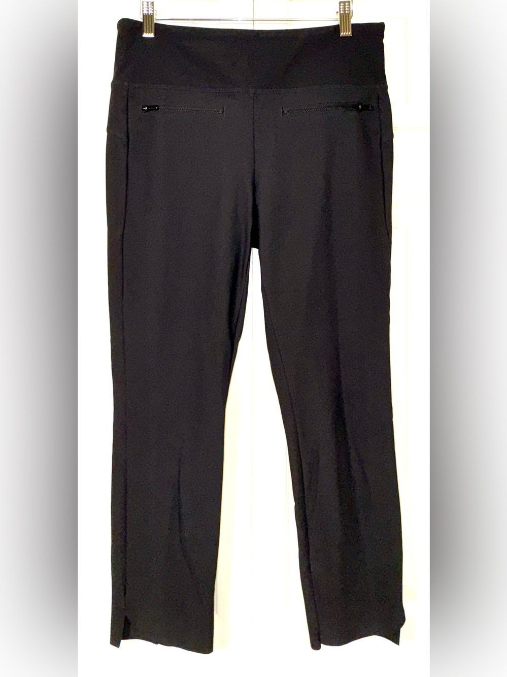 Athleta Stellar Crop Pants Black Pull On Travel Career Pants Size M EUC